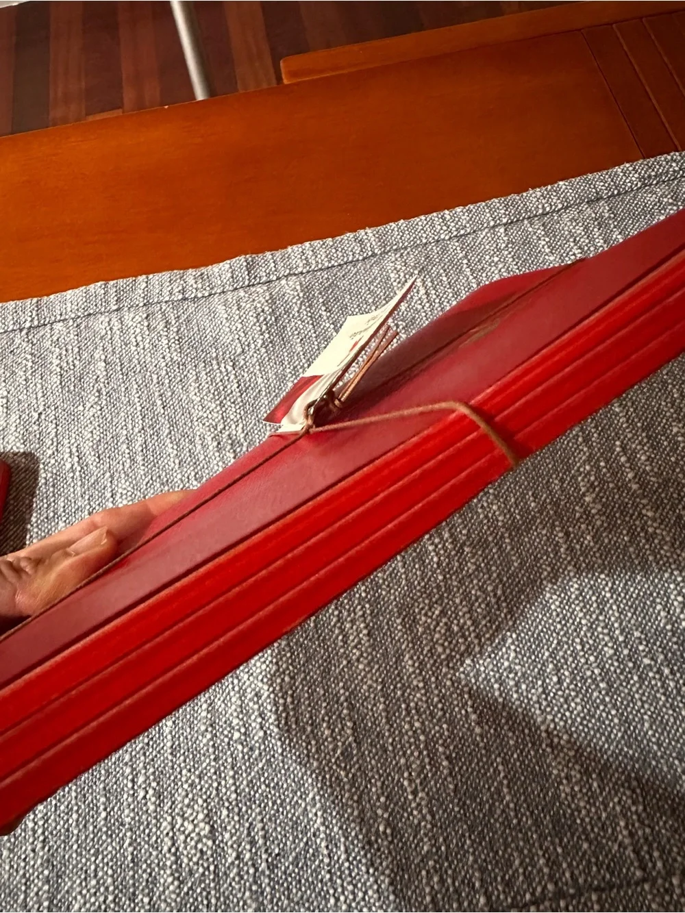 “Bieffe”red leather set of 3 notebooks hand made in Italy